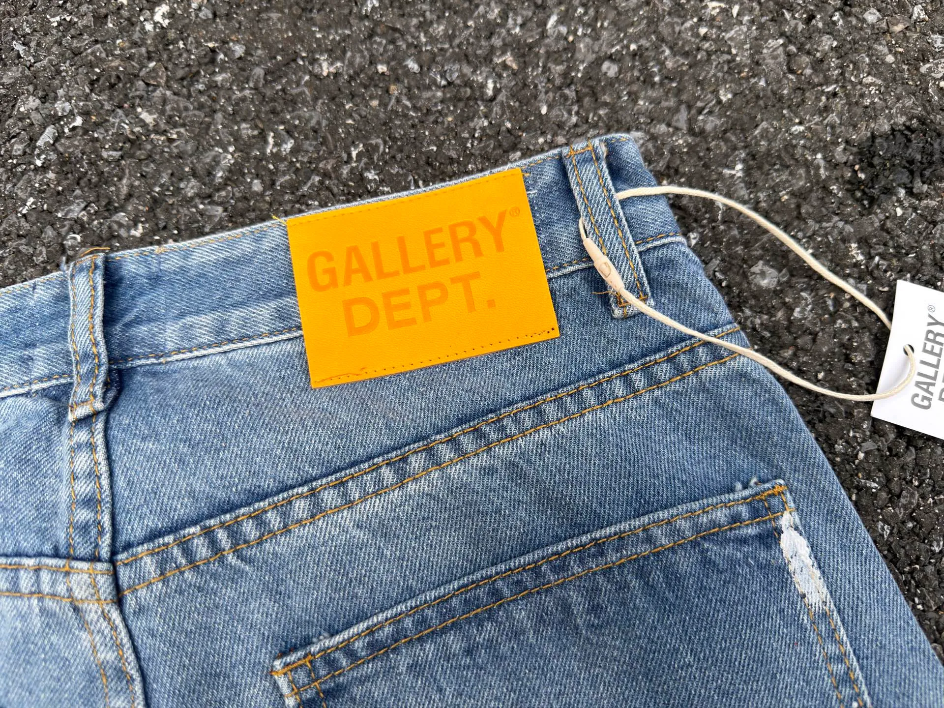 P240💰G01 GALLERY DEPT. Spliced ​​ink splash denim print logo bell bottoms washed jeans Color: black blue Code number: 28 30 32 34
